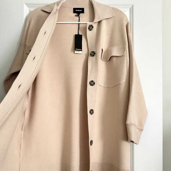 NWT MONROW Blush Oversized Button Front Cardigan Jacket Size XS - Picture 4 of 7
